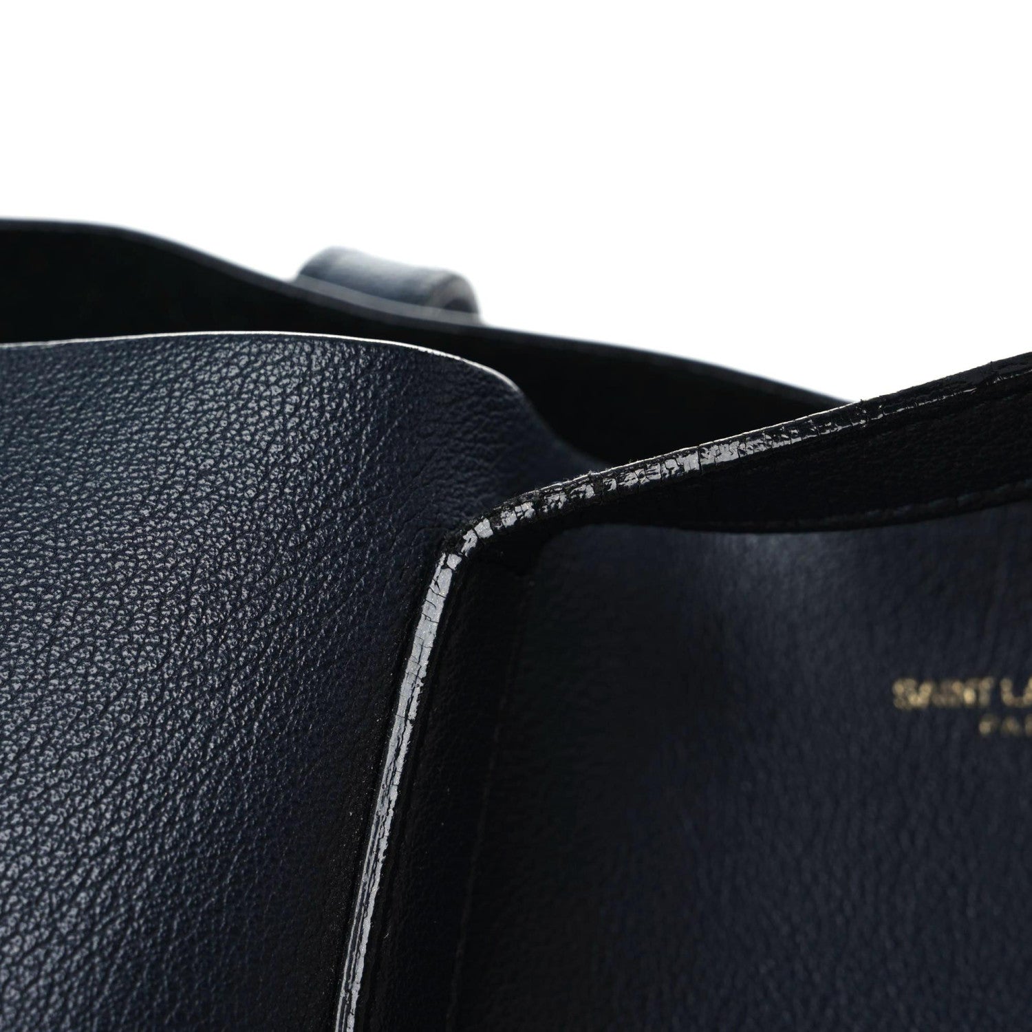 Saint Laurent Calfskin Large Shopping Tote Deep Marine 15 of 20
