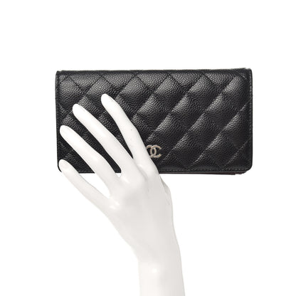 Chanel Caviar Quilted Yen Wallet Black 2 of 7