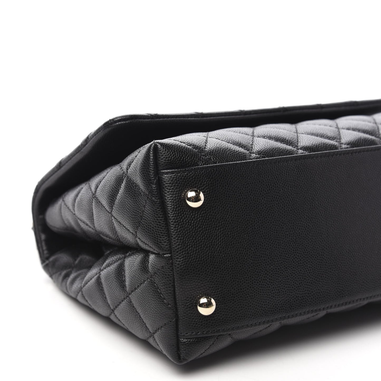Caviar Quilted Small Coco Handle Flap Black