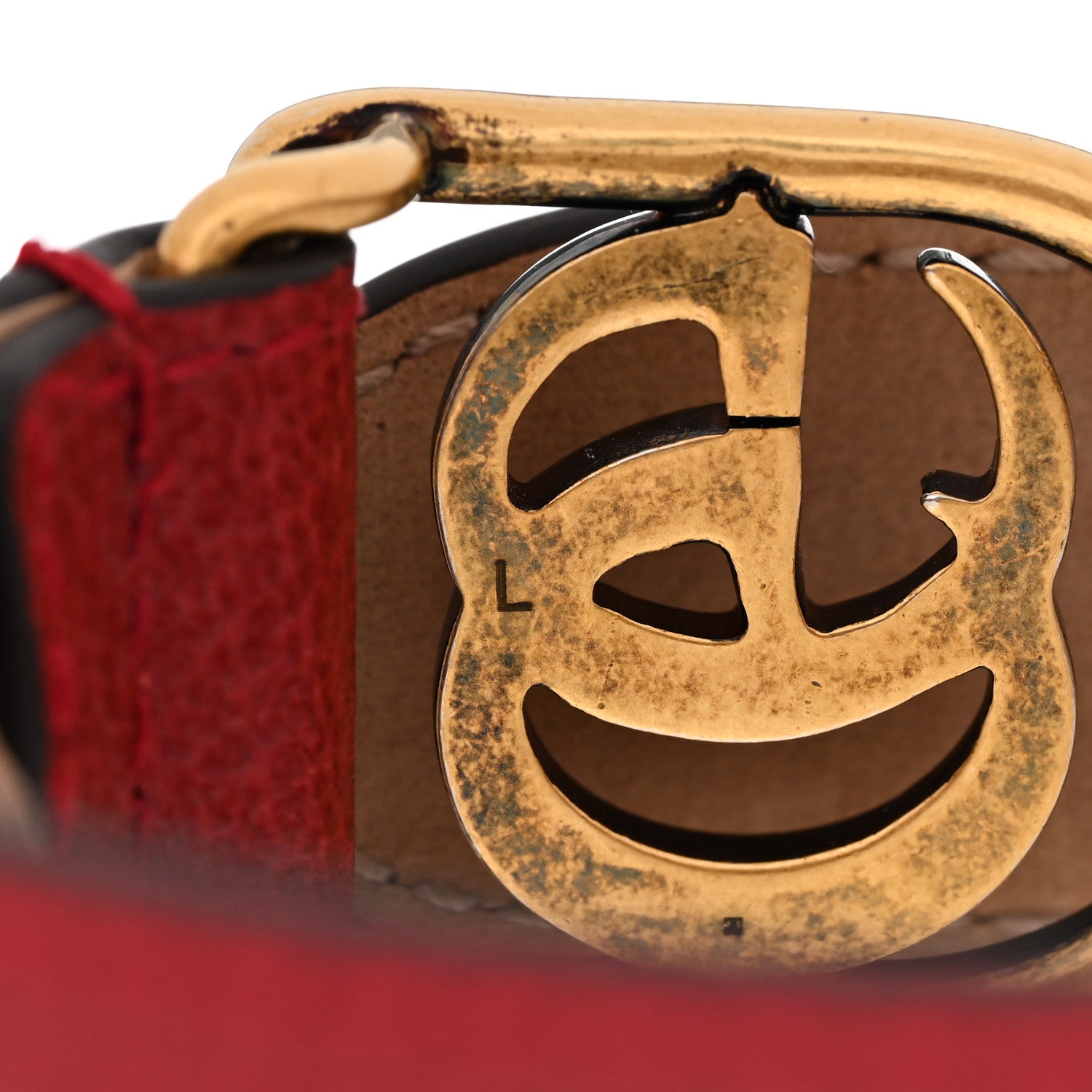 Gucci Calfskin Marmont Double G Bracelet Red 5 of 9