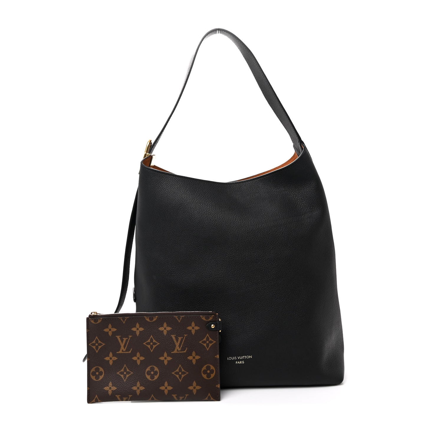 Grained Calfskin Low Key Hobo MM Black