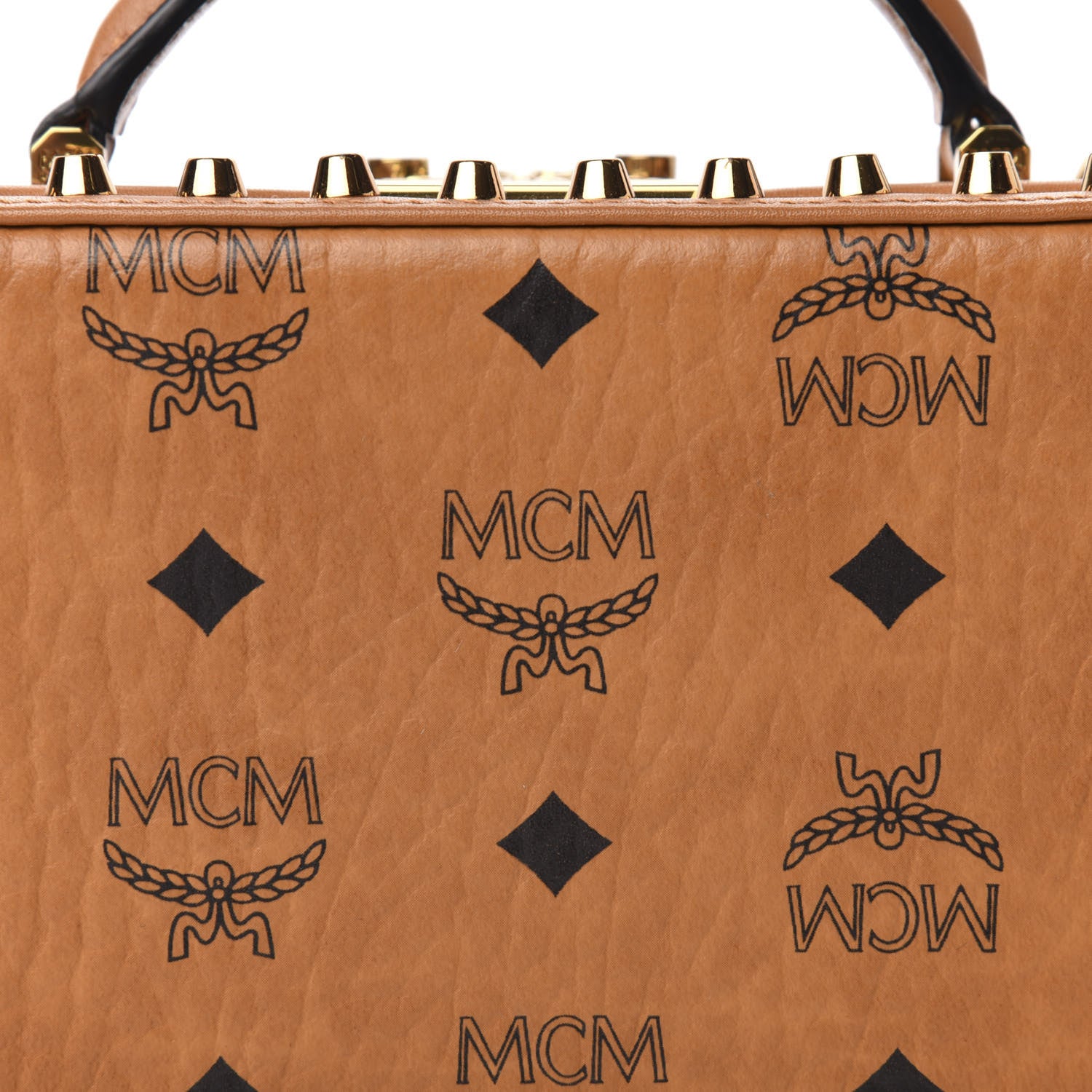 MCM Visetos Small Berlin Crossbody Cognac 12 of 13