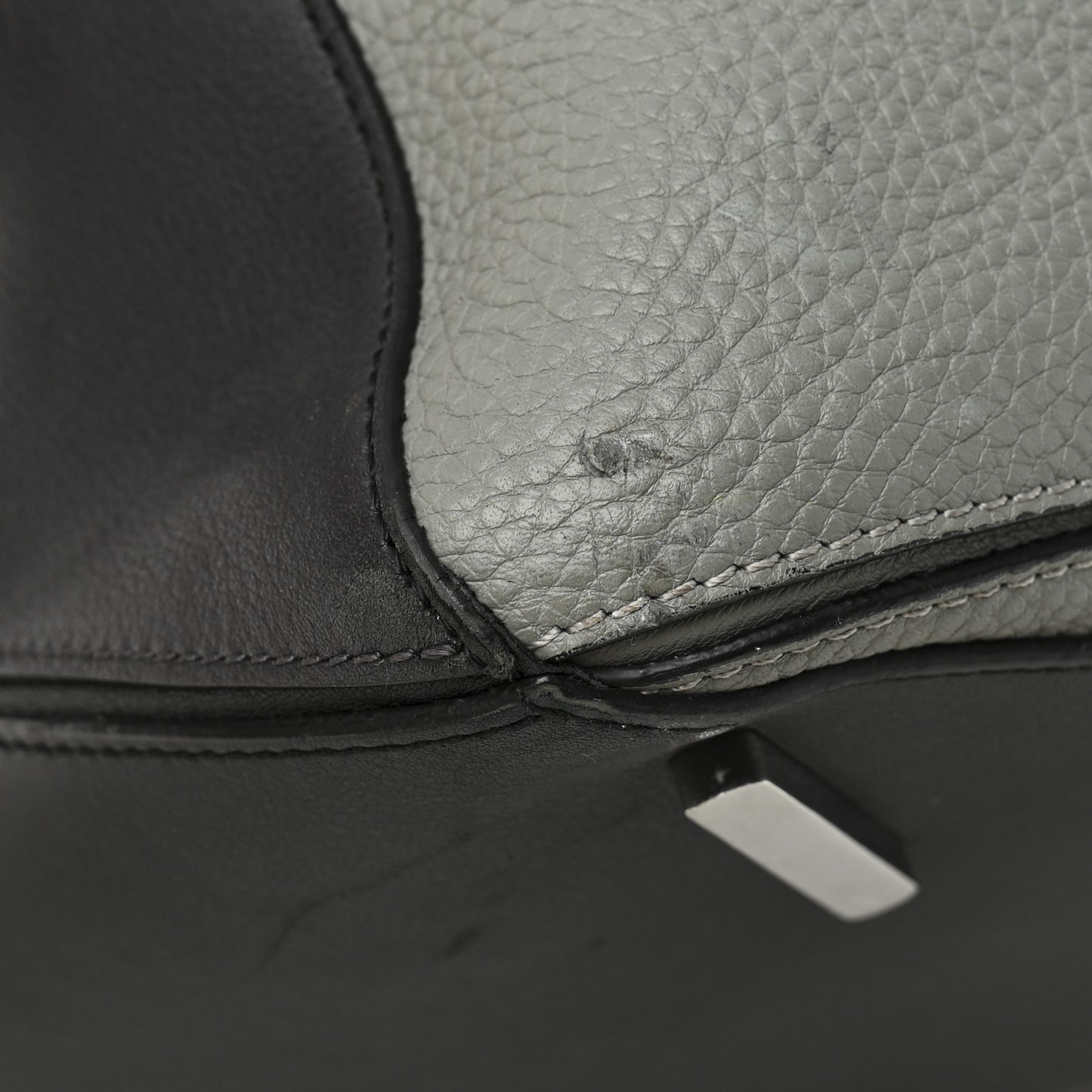 Calfskin XL Puzzle Bag Grey Black