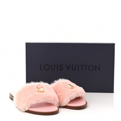 Louis Vuitton Mink Fur Lock It Flat Mule 37.5 Rose 9 of 9