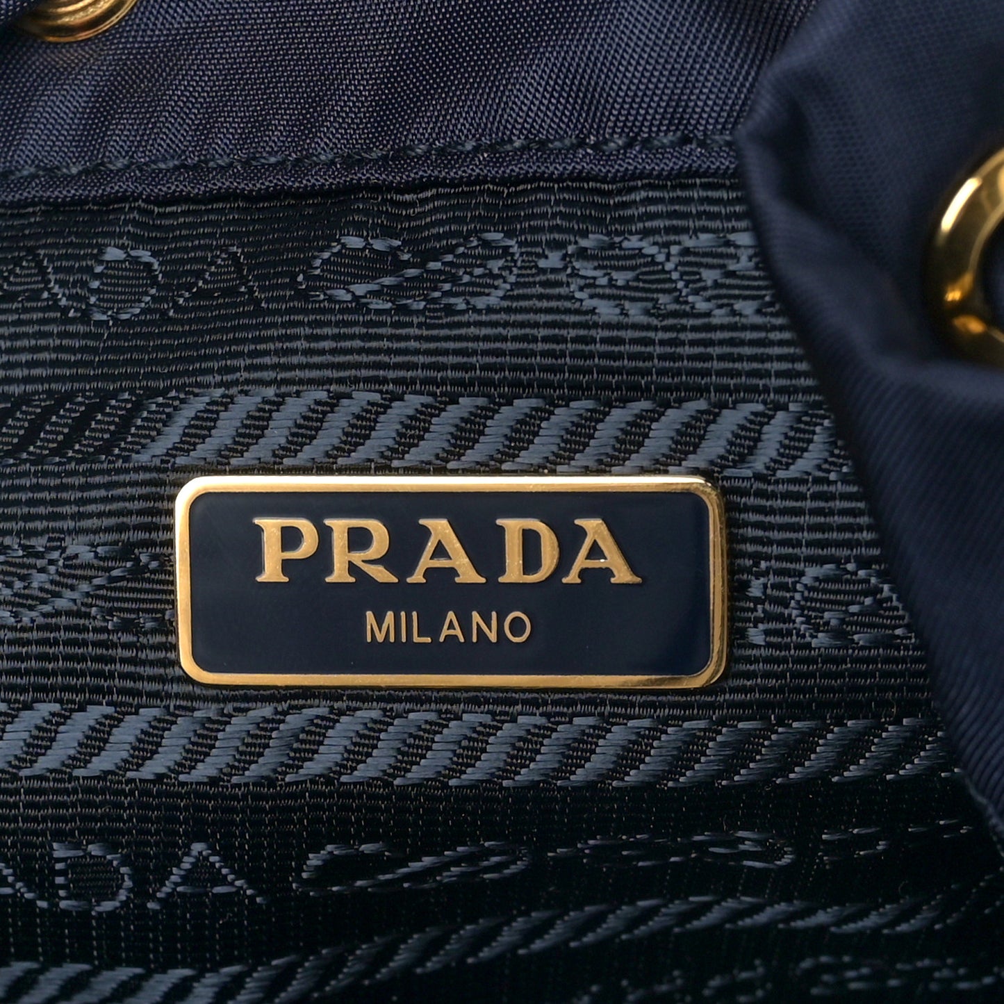 Re-Nylon Saffiano Mini Bucket Crossbody Bag Baltico