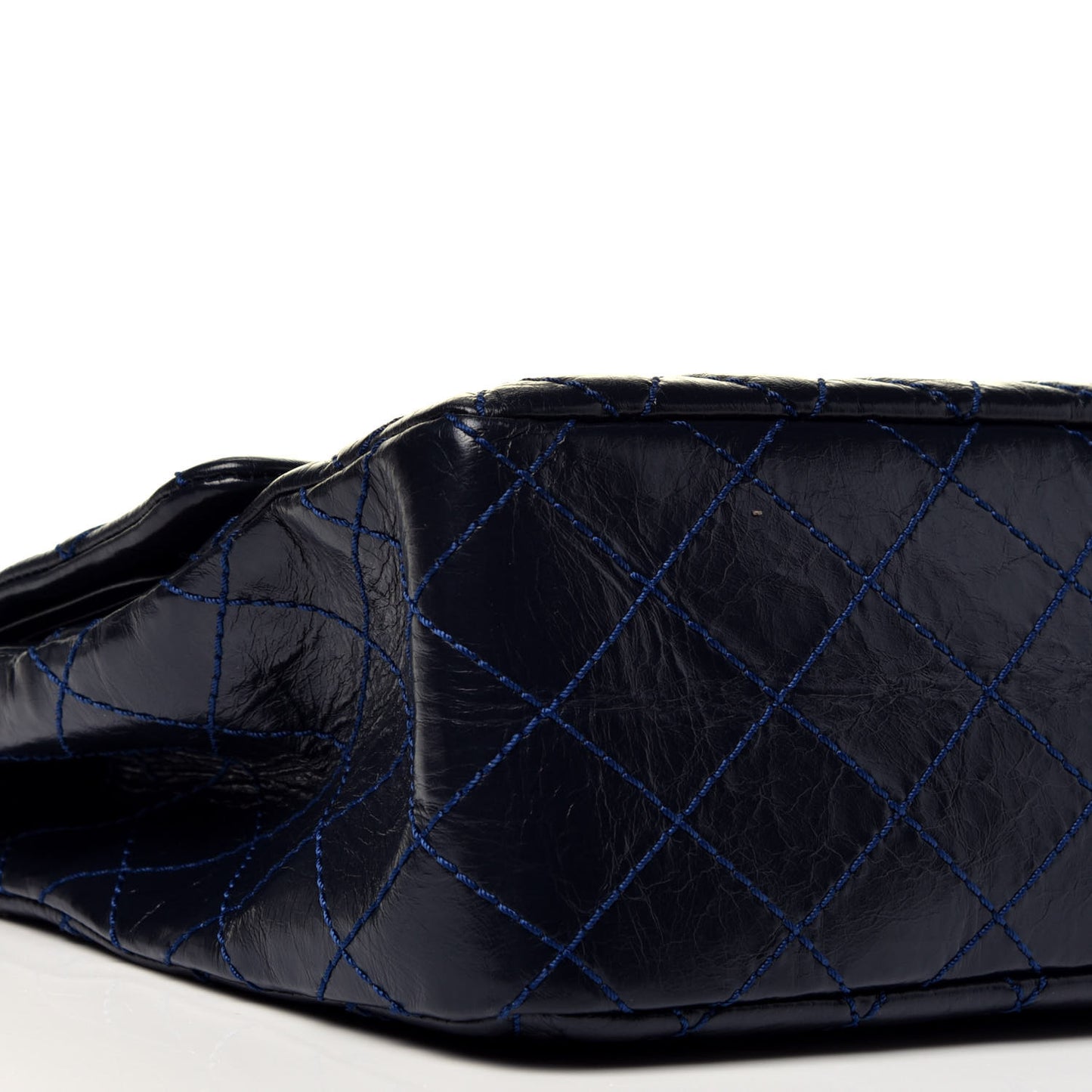Glazed Calfskin Quilted Surpique 2.55 Reissue Flap Navy