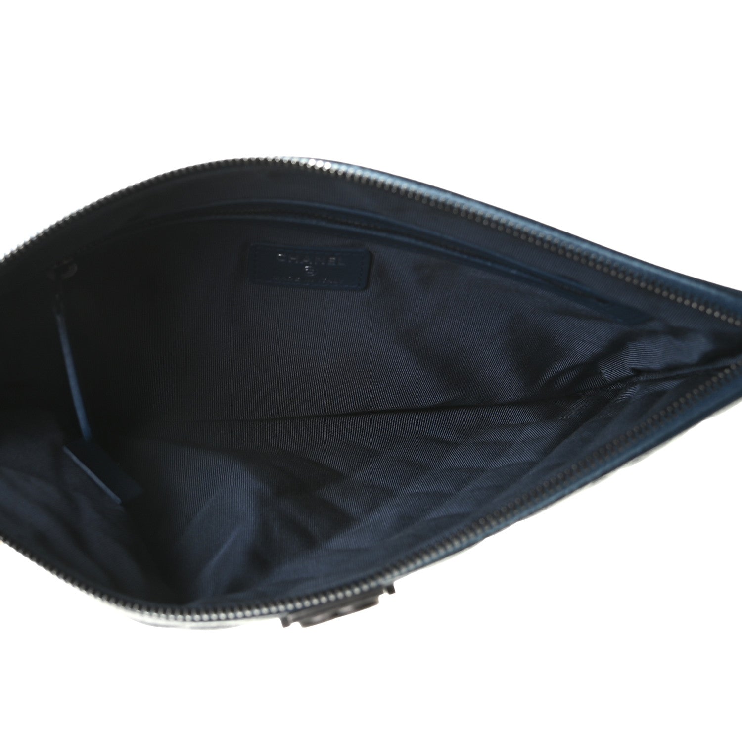 Chanel Caviar Quilted Medium Boy Cosmetic Case Navy 7 of 7