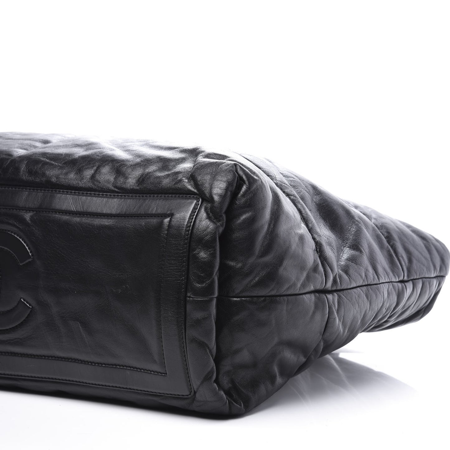 Lambskin Quilted Medium Coco Cocoon Reversible Tote Black
