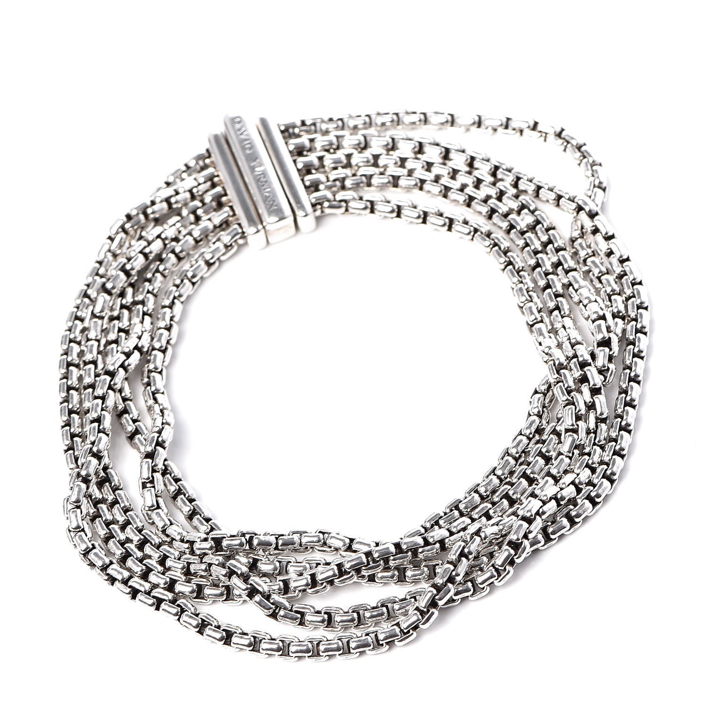 Sterling Silver Five-Row Box Chain Bracelet
