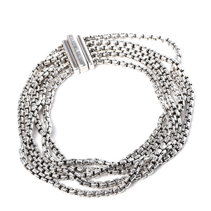 David Yurman Sterling Silver Five-Row Box Chain Bracelet 3 of 5
