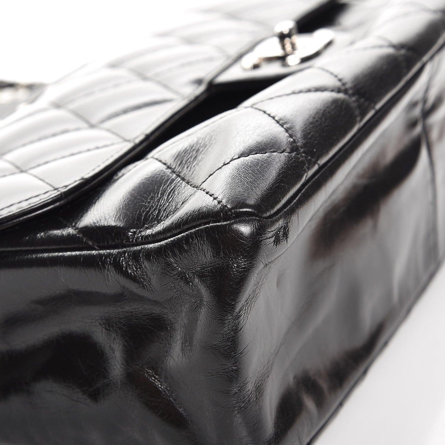 Chanel Glazed Calfskin Quilted Small CC Delivery Tote Black 8 of 12