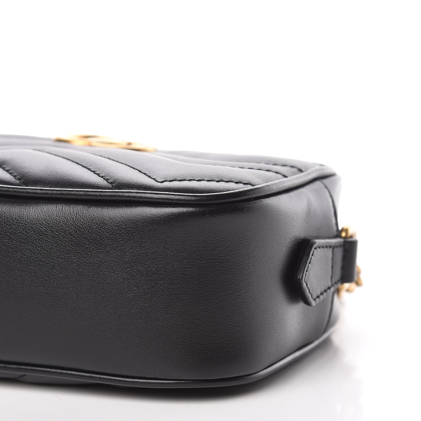 Calfskin Matelasse Mini GG Marmont Chain Shoulder Bag Black