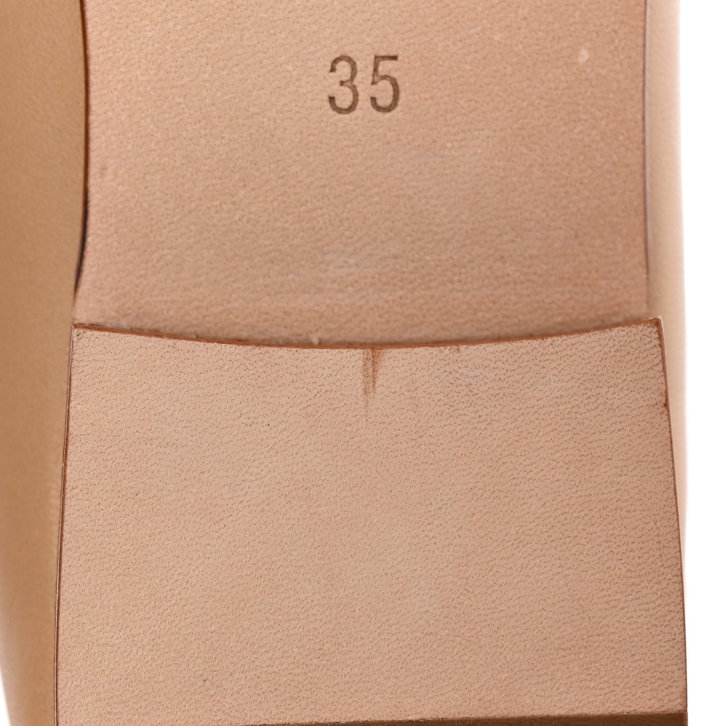 Lambskin Cap Toe CC Ballerina Flats 35 Beige