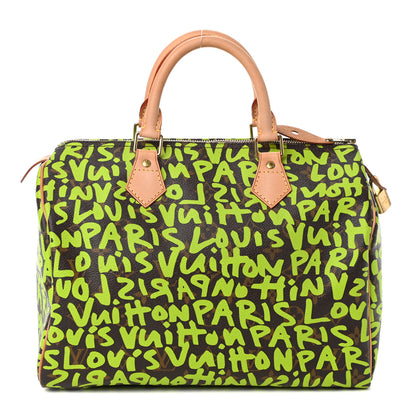Louis Vuitton Monogram Graffiti Speedy 30 Green 1 of 9