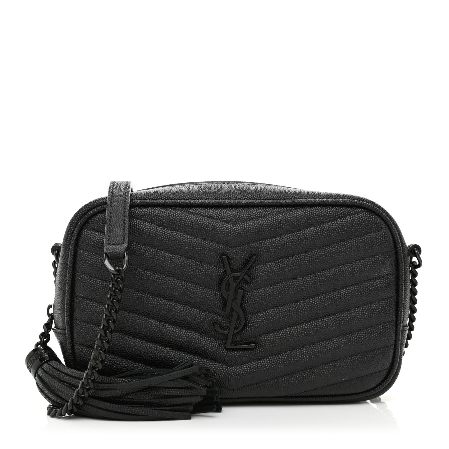 Grain De Poudre Matelasse Monochrome Monogram Mini Lou Camera Bag Black