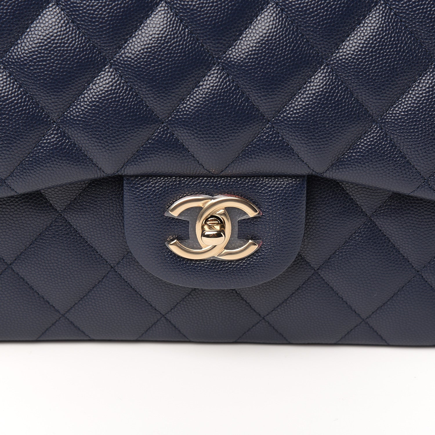 Chanel Caviar Quilted Jumbo Double Flap Navy Blue 9 of 10