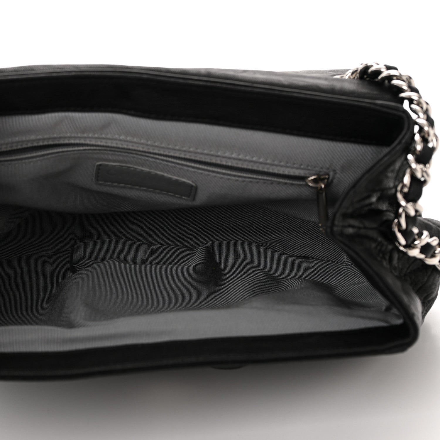 Chanel Washed Lambskin Quilted Medium Chain Around Messenger Black 5 of 10