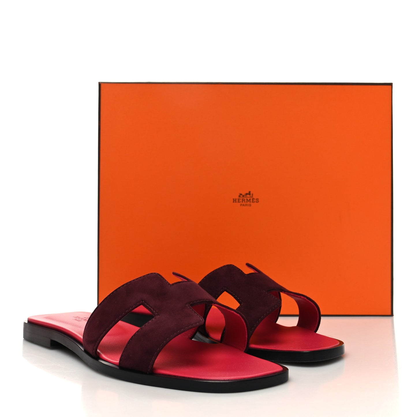 Suede Goatskin Oran Sandals 36.5 Rose Rouge Marsala
