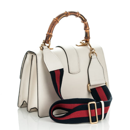 Gucci Calfskin Bamboo Web Medium Dionysus Top Handle Bag White Blue Hibiscus Red 3 of 7