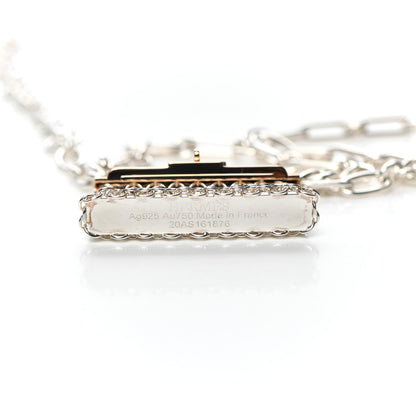 Hermes Sterling Silver 18K Rose Gold Precieux Kelly Long Necklace 4 of 5