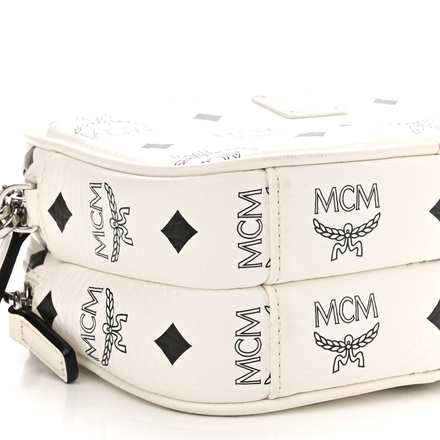 MCM Visetos Camera Crossbody Bag White 8 of 10