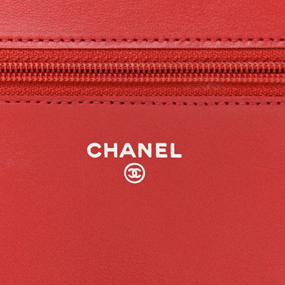 Chanel Caviar Quilted Boy Wallet On Chain WOC Red 6 of 13