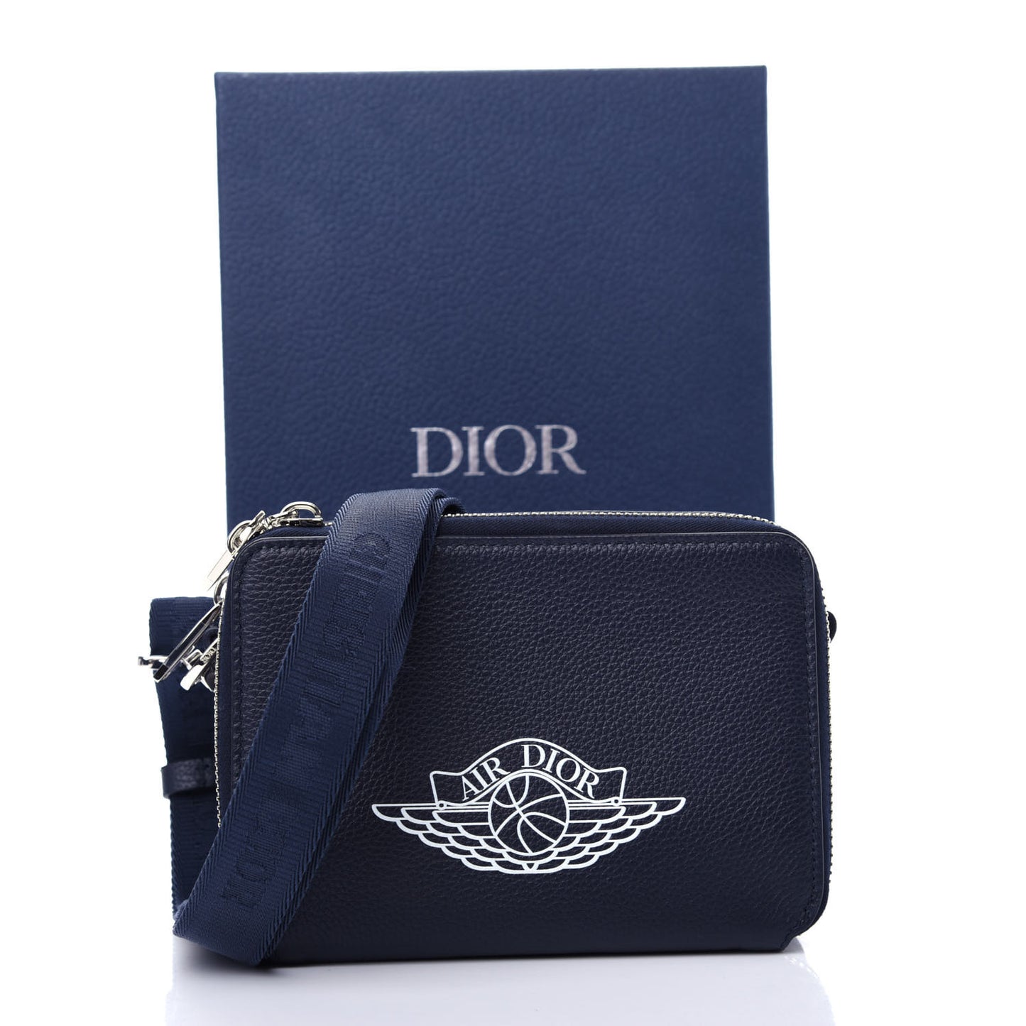X AIR JORDAN Grained Calfskin Crossbody Blue