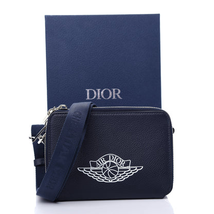 Christian Dior X AIR JORDAN Grained Calfskin Crossbody Blue 10 of 11