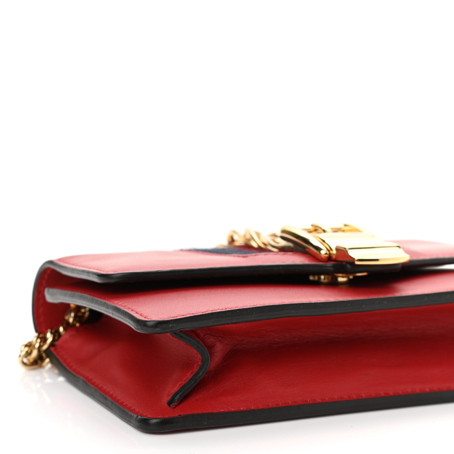 Gucci Calfskin Super Mini Sylvie Chain Shoulder Bag Hibiscus Red 9 of 14