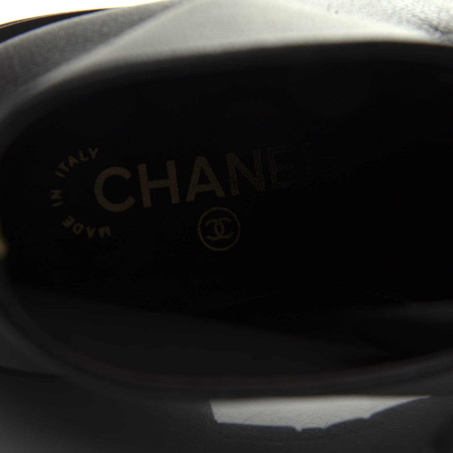 Goatskin Pearl Lace Up CC Short Boots 40 Brown Black