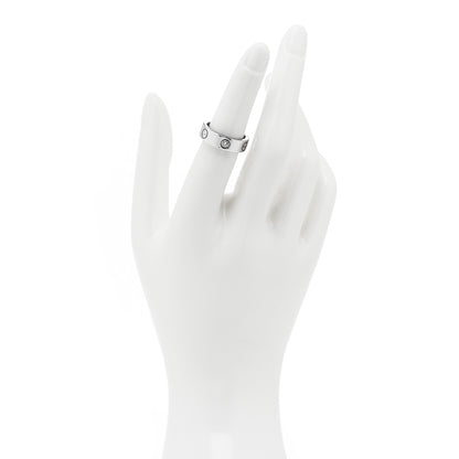 Cartier 18K White Gold 3 Diamond 5.5mm LOVE Ring 52 6 2 of 4