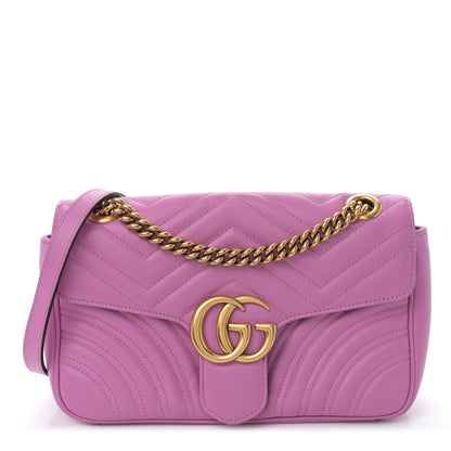 Gucci Calfskin Matelasse Small GG Marmont Shoulder Bag Candy Mousse 1 of 11