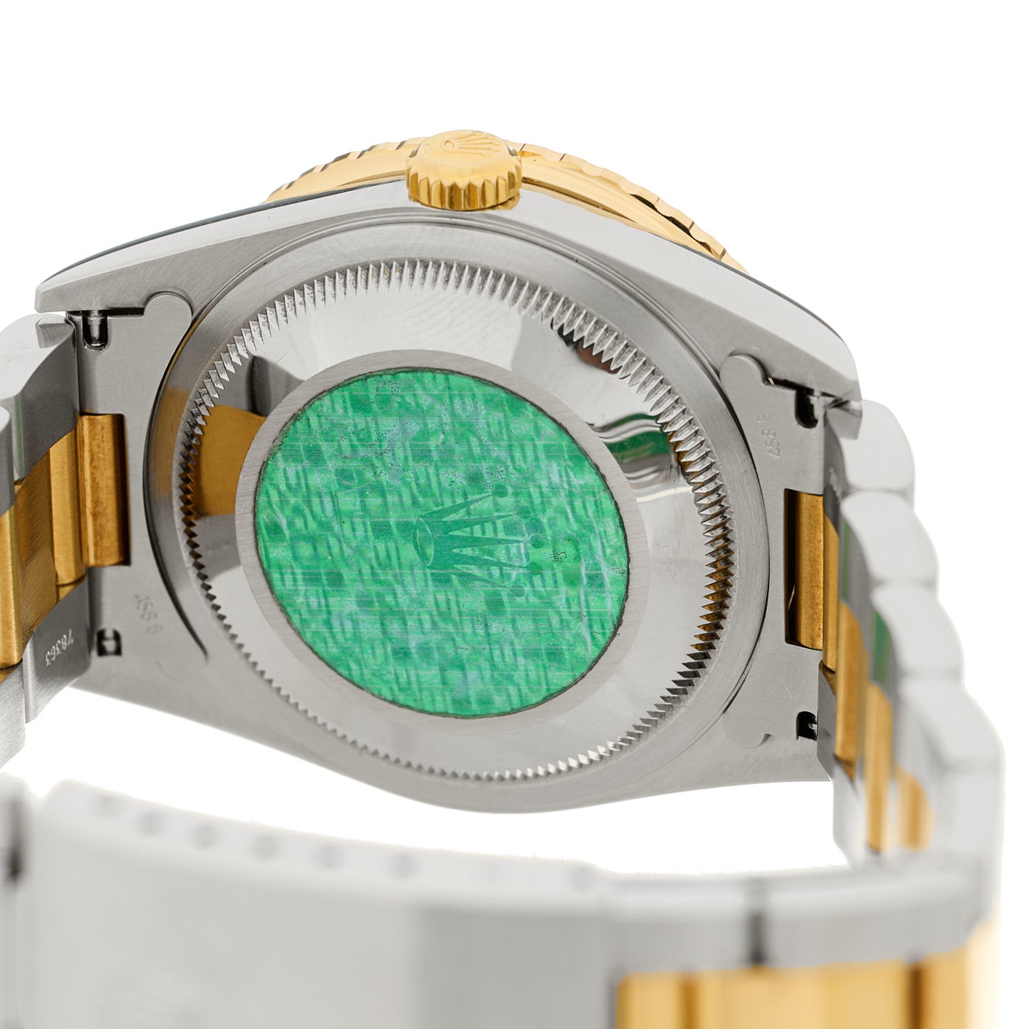 Stainless Steel 18K Yellow Gold Diamond 36mm Oyster Perpetual "Thunderbird" Datejust Watch Silver 16263