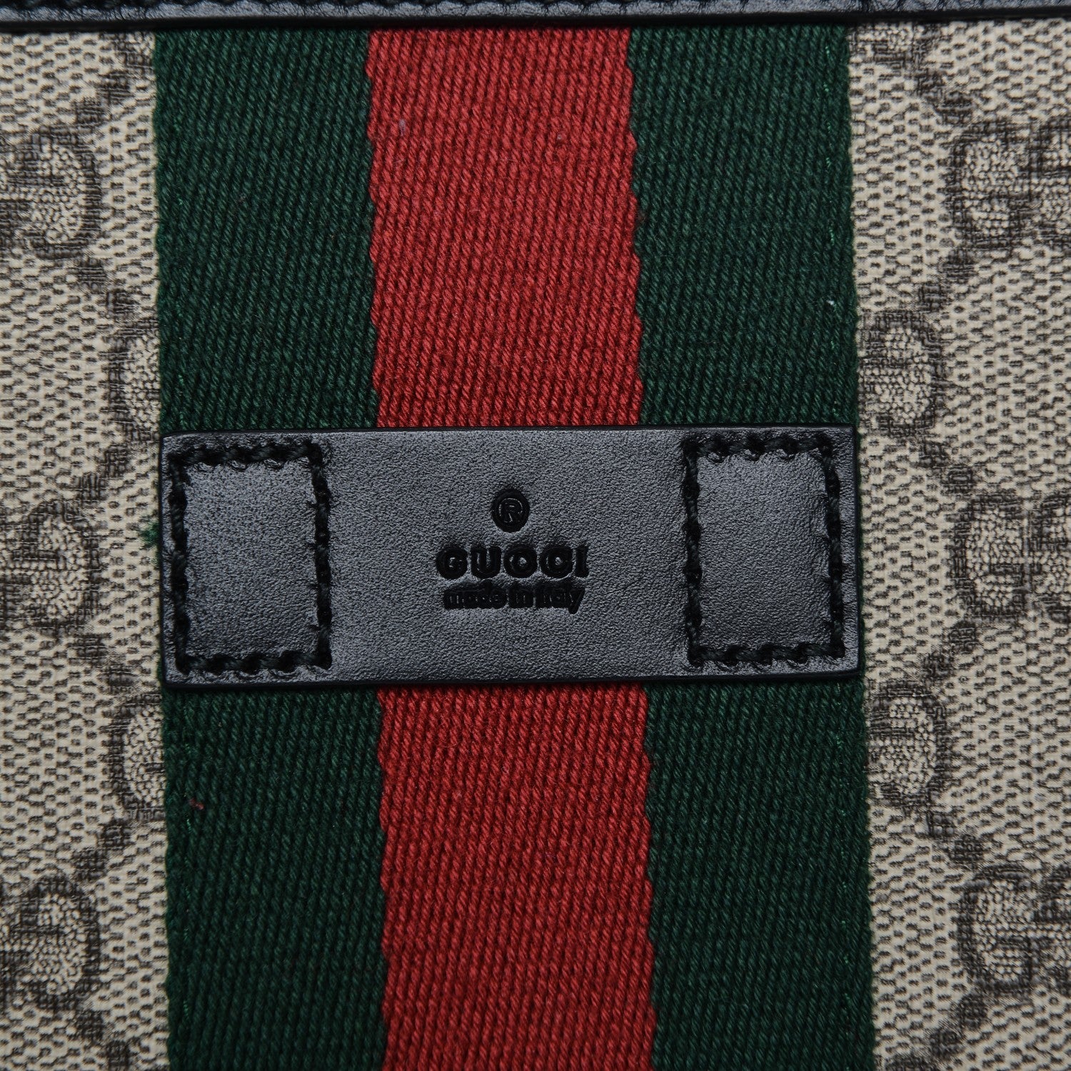 Gucci GG Supreme Monogram Web Messenger Bag Black 6 of 8