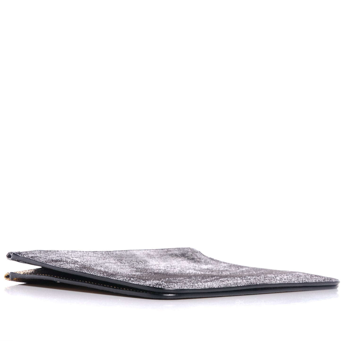 Leather Double Compartment Pouch Gold Silver