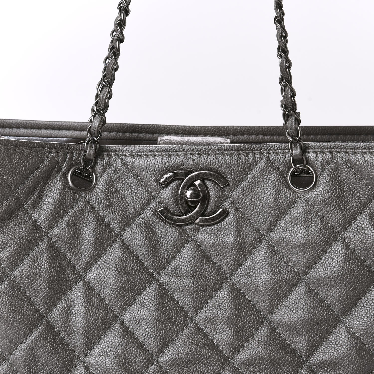 Chanel Caviar Medium Be Caviar Tote Silver 11 of 12