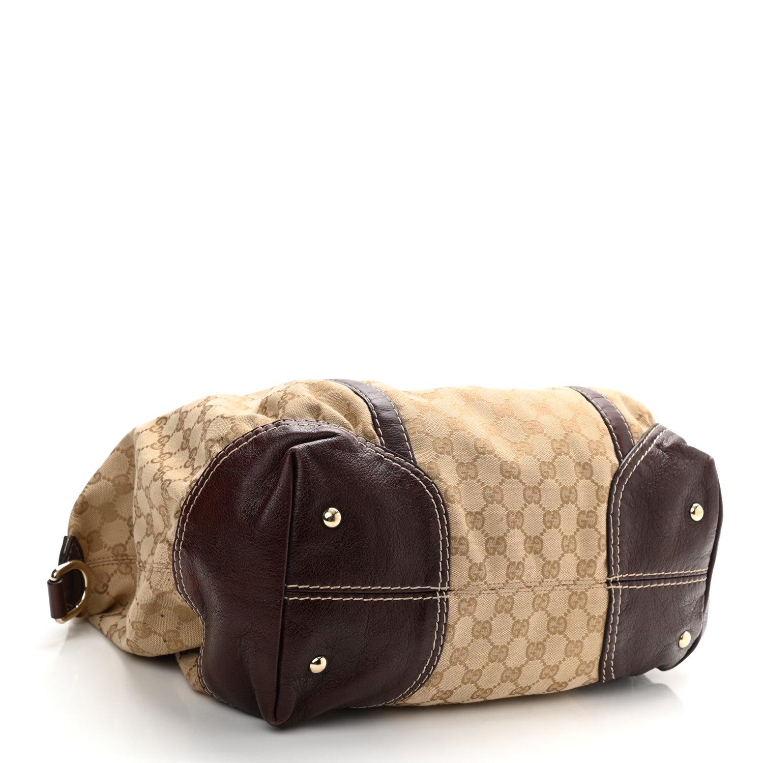 Gucci Monogram Horsebit Nail Medium Boston Brown 3 of 9