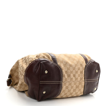 Gucci Monogram Horsebit Nail Medium Boston Brown 3 of 9