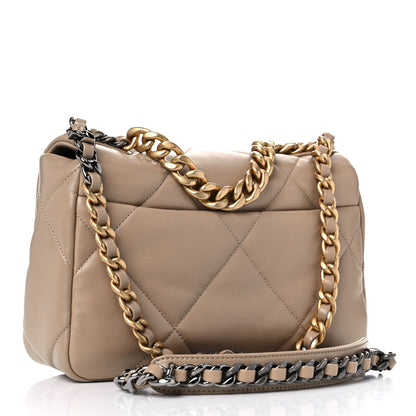 Chanel Lambskin Quilted Medium Chanel 19 Flap Dark Beige 3 of 12