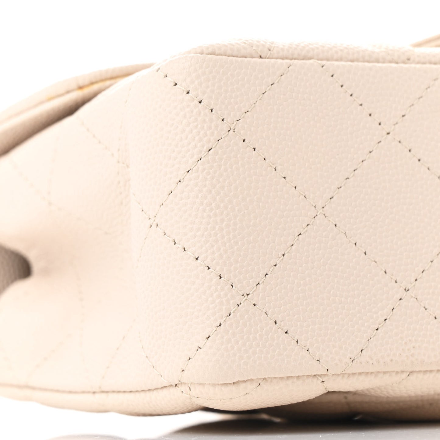 Caviar Quilted Mini Rectangular Flap Light Beige