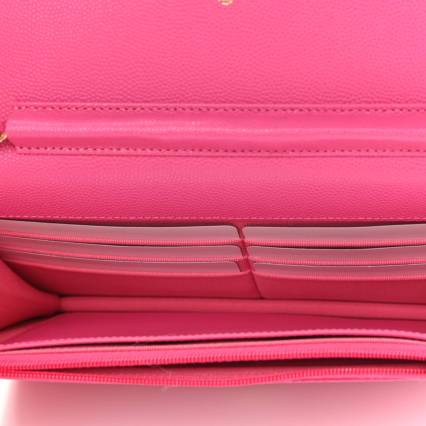 Caviar Quilted Wallet on Chain WOC Dark Pink