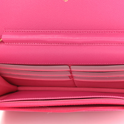 Chanel Caviar Quilted Wallet on Chain WOC Dark Pink 4 of 11