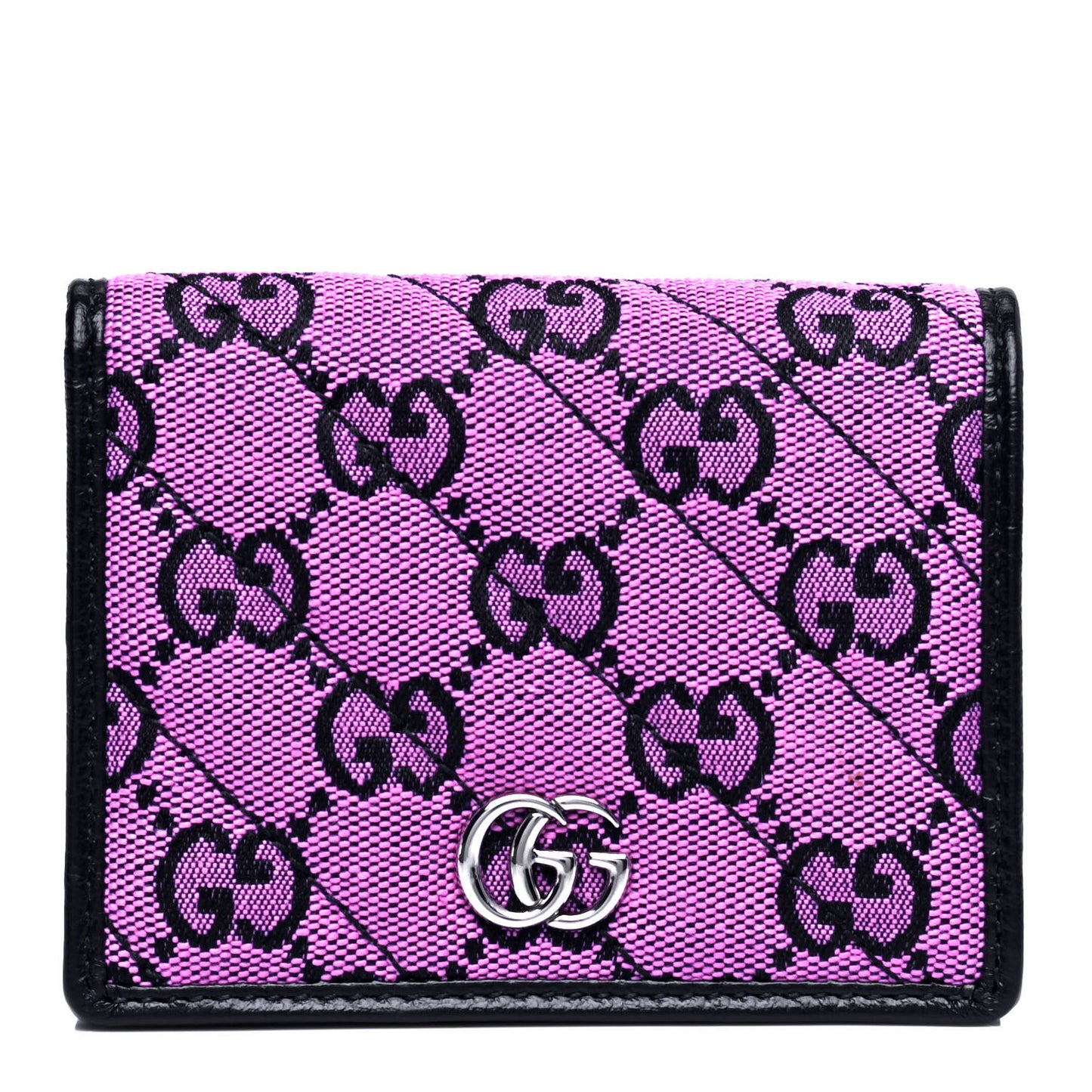 Monogram Multicolor Matelasse Diagonal GG Marmont Card Case Wallet Pink Blue