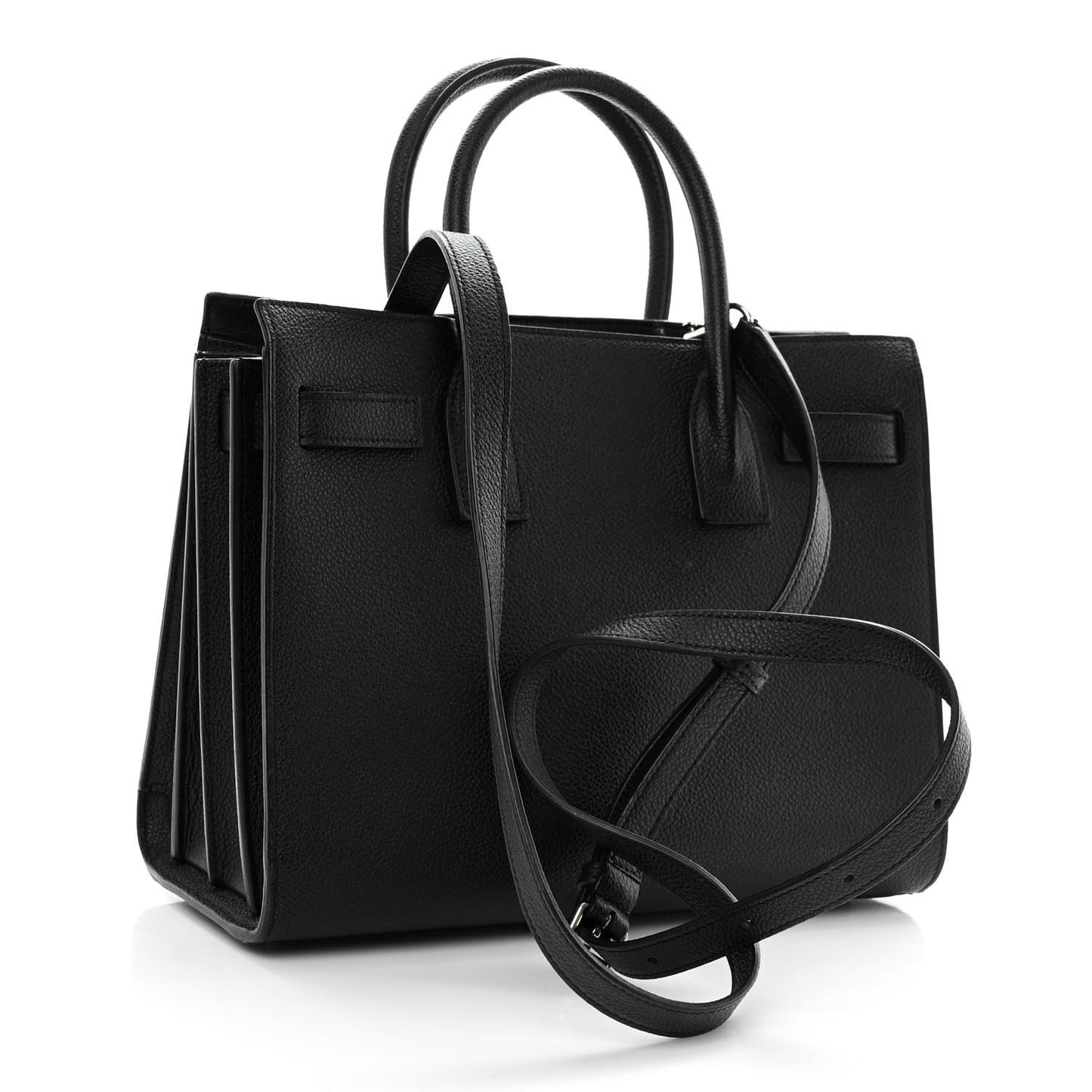 Grained Calfskin Baby Sac De Jour Black
