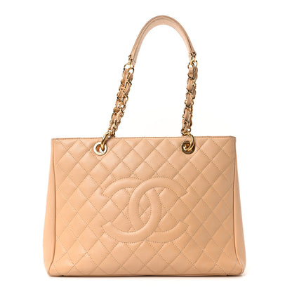 Chanel Caviar Quilted Grand Shopping Tote GST Beige 1 of 10