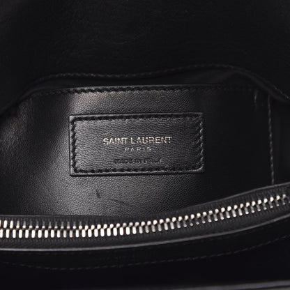 Saint Laurent Sheepskin Matelasse Chevron Monogram Medium College Bag Black 6 of 12