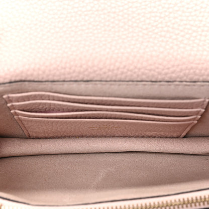 Valentino Garavani Pebbled Calfskin Rockstud Flip Lock Wallet On Chain Pouch Poudre 5 of 8