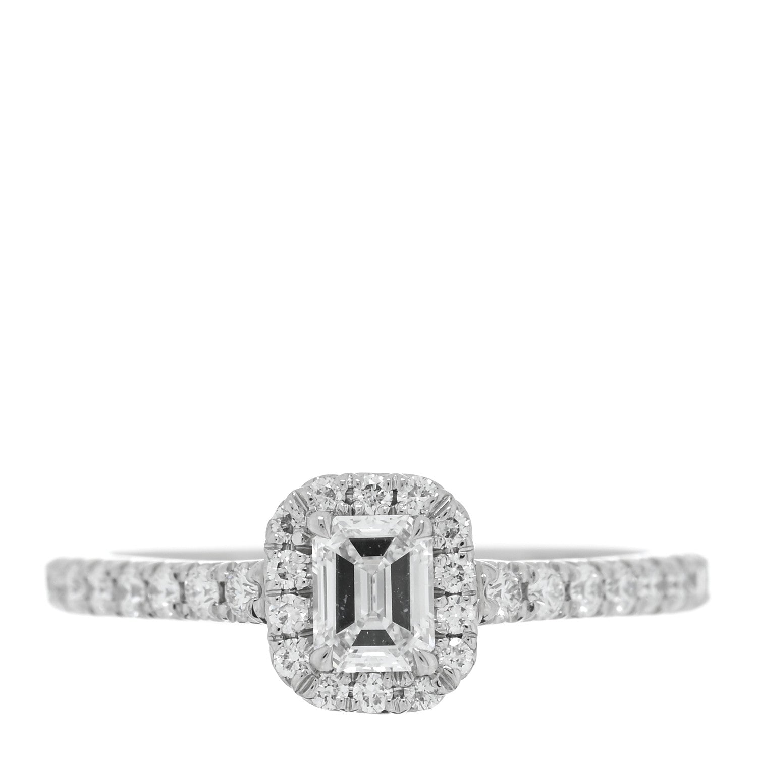 Tiffany Platinum Diamond .21ct Soleste Emerald Cut Engagement Ring 47 4 1 of 4