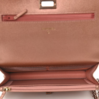 Chanel Metallic Grained Calfskin Quilted 2.55 Reissue Wallet on Chain WOC Copper Pink 5 of 12