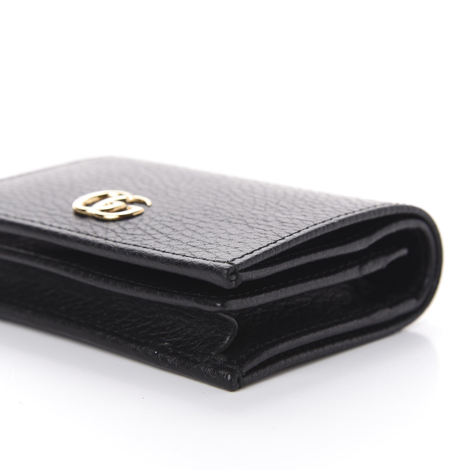 Gucci Pebbled Calfskin GG Marmont Card Case Black 9 of 10